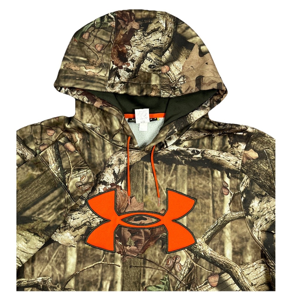 Under Armour Mens Realtree Camo Long Sleeve Hunting‎ Fleece Hoodie Jacket Medium